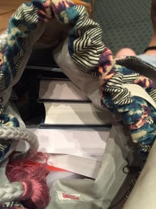 This is what my backpack looked like all weekend. Books books books.