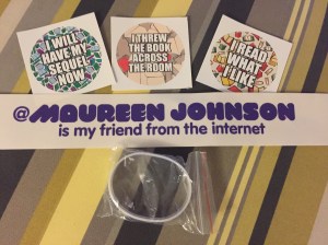 Have always wanted one of these stickers. Maureen Johnson IS my friend from the internet!